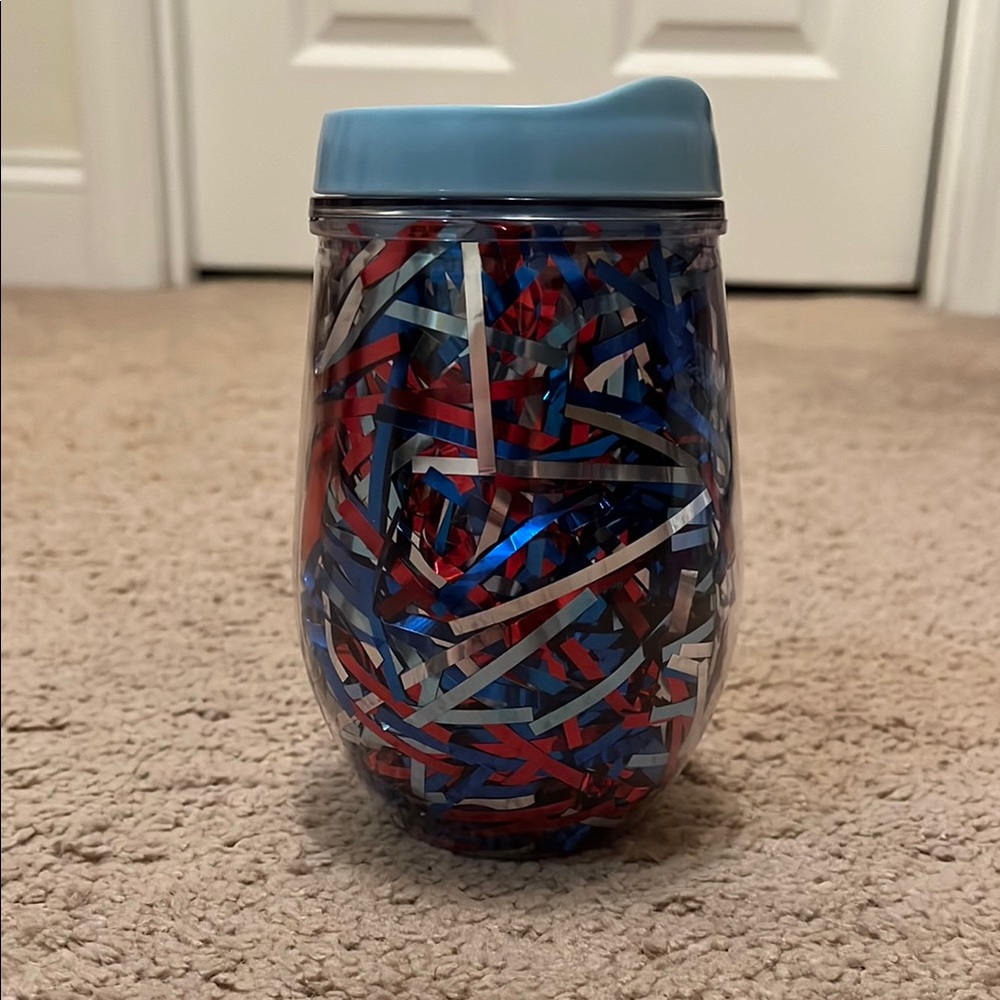 Packed Party Blue and Red Confetti Tumbler